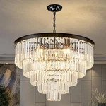Modern Black Crystal Ceiling Chandelier 15-LIGHT Flush Mount Fixture E12. Fixed Price $120.99.