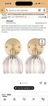 Shenmoyl Wall Sconce Set Of 2 Brass Glass Hardwired Adjustable Light Fixture. Fixed Price $54.00.