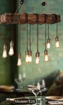 Industrial Wood Beam 8-LIGHT E26 Chandelier, Hardwired Brown/black. Fixed Price $124.98.