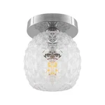 Yansun 5 In. 1-LIGHT Mini Chrome Industria Semi Flush Mount, Globe Glass Shade. Fixed Price $13.99.