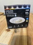 Feit Led Recessed Downlight Selectable White 50W 4" Canless Adjustable. Fixed Price $18.49.