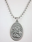 St George Medal Italy Pendant Necklace 24" Ball Chain Gift Box & Prayer Card. Fixed Price $15.95.