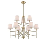 Millau Collection 9-LIGHT Satin Gold Chandelier W/ Fabric Shade By World Imports. Fixed Price $199.00.