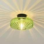 Glass Semi Flush Ceiling Lights - 12 Vintage Mid Century Modern Lighting Fixt. Fixed Price $129.99.