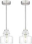 Brushed Nickel Glass Shades Modern 6IN Pendant Light Fixture (set Of 2). Fixed Price $79.97.