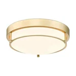 Jazava 12 In. 2-LIGHT Gold Modern Flush Mount Ceiling Light, Frosted Glass Shade. Fixed Price $42.99.