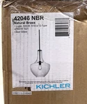 Kichler Everly 19.75 In. 1-LIGHT Natural Brass Pendant Clear Glass. Fixed Price $102.99.