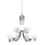Sunset Lighting Starling 9-LIGHT 2-TIER Chandelier 60W Satin Nickel Finish F19. Fixed Price $199.99.