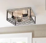 Hampton Bay Heather Glen 4-LIGHT Black Square Flush Mount Ceiling. Fixed Price $30.10.