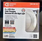 Commercial Electric 6" Led Color Changing Recessed Night Light Kit, 900 Lumens. Fixed Price $23.00.