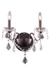 Crystal Wall Sconce Light Fixture Dark Bronze Dining Kitchen Or Bedroom 15". Fixed Price $218.19.
