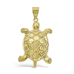 Turtle Charm Pendant 10K Yellow Gold Animal Sea Tortoise Fine Jewelry 2 Inch. Fixed Price $812.00.