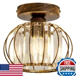 Yyjlx Mini Crystal Semi Flush Mount Ceiling Light Fixture E26 Oil Rub Bronze. Fixed Price $67.20.
