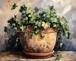Painted Ceramic Pot With Ivy Oil Painting 8X10 Print. Fixed Price $20.00.