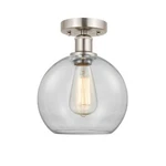 Innovations Edison Athens 8" Light Semi-flush, Sn/clear 616-1F-SN-G122-8. Fixed Price $132.00.