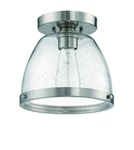 Brushed Polished Nickel One Light Flushmount From The Lodie Collection. Fixed Price $60.30.