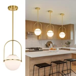 Modern Gold Pendant Light 7.1'' Glass Globe Ceiling Lamp For Kitchen Dining Room. Fixed Price $79.98.