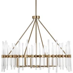 Uttermost 21389 Crystal Light 38.75 Inch Warm Brass Chandelier Ceiling. Fixed Price $1764.00.