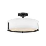 Hinkley Lighting Halle 4LT 20" Semi-flush, Black/off-white Fabric 47573BK. Fixed Price $379.00.