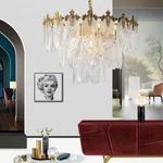 Modern Crystal Chandelier Golden Vintage Pendant Lighting With Leaf. Fixed Price $245.38.