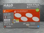 Halo 6IN Can Less Led, 900 Lumens 5CCT White HLBSL609FS35-4PK (4-PACK). Fixed Price $26.99.