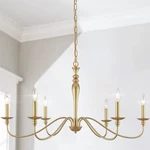 Papaya Farmhouse Chandelier 6-LIGHT Gold Industrial Classic Candle Ceiling Ru.... Fixed Price $156.73.