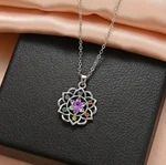 Seven Gorgeous Women's Pendant Necklace Fine Pattern Colorful Crystal. Fixed Price $12.88.