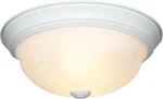 1257L-WH-AL Decorative 3-LIGHT Flush Mount, White Finish With Alabaster Gl. Fixed Price $58.99.