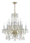 Crystorama Traditional Crystal 26" Brass 10-LIGHT Chandelier. Fixed Price $998.00.