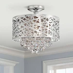 Lite Source Benedetta 14" Modern Metal And Cut Crystal Ceiling Light. Fixed Price $336.00.