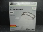 Commercial Electric 15" Brushed Nickel Integrated Led Flush Mount 5CCT (1-PACK). Fixed Price $27.99.