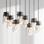 Kichler Brinley 25 1/2" Glass And Bronze 8-LIGHT Industrial Pendant. Fixed Price $447.98.