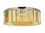 Large Golden Teak Crystal Chandelier Flush Mount Foyer Living Room 10 Light 43". Fixed Price $3478.40.