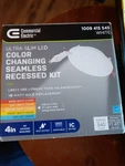 Commercial Electric 4 Inch Led Infiniti Edge Ultra Slim Color Changing Light Kit. Fixed Price $15.44.