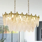31.5" Modern Rectangular Crystal Chandeliers, 8-LIGHT Gold Lighting. Fixed Price $199.97.