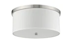 Brushed Nickel 3 Lights 16" W 7.5" Ceiling Fixture. Fixed Price $108.00.