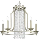 Progress Lighting P400078 Silver Desiree 5-LIGHT 28"W Crystal Chandelier. Fixed Price $109.98.