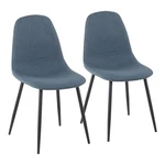 Lumisource Chair, Set Of In Black Steel/blue Fabric CH-PEBBLEBKBU2. Fixed Price $194.99.