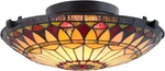 Mateo 16" Tiffany Glass Flush Mount Light - Elegant Black Finish. Fixed Price $271.99.
