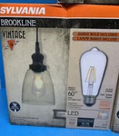 Sylvania Brookline Vintage 1901 Style Glass Pendant Ceiling Light W/ Bulb New 3. Fixed Price $59.95.