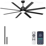 72'' Ceiling Fan With Light - Remote & App Control, 3 Ctt Dimmable, 6 Speed R.... Fixed Price $185.10.