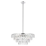 Elegant Lighting Ella 24" Contemporary Iron And Crystal Pendant Chrome. Fixed Price $161.19.