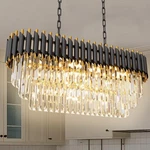 Wosohyun 31.5" 8-LIGHT Black Gold K9 Crystal Chandelier Raindrop Pendant L32". Fixed Price $354.00.