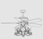 Warehouse Of Tiffany Silver Orchid Blade Light Chandelier Ceiling 52". Fixed Price $249.29.