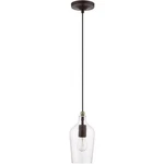 Livex Lighting 41240-07 Avery Mini Pendant Bronze With Antique Brass Accent. Fixed Price $97.96.