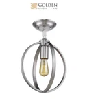 Golden Lighting 3167-1SF Pw Colson Semi Flush Mount Pewter Finish Fixture. Fixed Price $79.99.