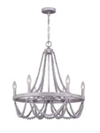 Six Light Chandelier Gray By Canarm From The Kipling Collection. Fixed Price $285.00.