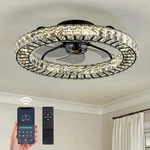Crystal Ceiling Fan With Light Remote, 22" Luxury Dimmable Chandelier Cei.... Fixed Price $384.12.