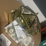 Minka Lavery F33-11 Brass/glass Octagonal Light Flush Ceiling Fixture New Nos. Fixed Price $50.00.