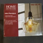 Home Decorators Collection 1-LIGHT Aged Bronze Pendant With Amber Plated Glass. Fixed Price $35.00.